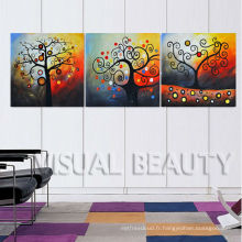 3 Pcs Colorful Trees Prints Stretcher encadré ART Galerie Wrap Canvas Print